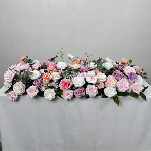 DKB Usine de fleurs artificielles, vente en gros, chemin de table en fleurs roses faites à la main, 170 cm, soie, décoration pour la fête des mères, mariage, style moderne - Product Image 3
