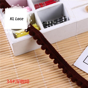35 couleurs, largeur 1 cm, bordure élastique à petits pompons, diamètre de la boule 6 mm, dentelle chenille pour accessoires de vêtements de table - Product Image 4