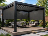 Pergola moderne en aluminium, écologique, résistante aux intempéries, pavillon de jardin avec éclairage LED intégré de qualité supérieure