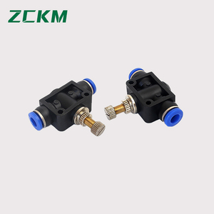 Conector de manguera de aire del acelerador de latón de plástico azul Accesorio neumático - Product Image 1