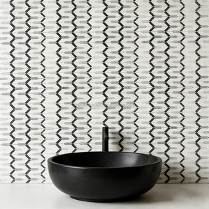 Carrelage mural en porcelaine imperméable à motif géométrique moderne rayé pour <span class=keywords><strong>crédence</strong></span> de salle de bain et décoration murale de fond de lavabo - Product Image 2