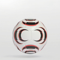 Ballon de football unisexe pour adultes, matériau polyuréthane, blanc/noir/rouge vif, taille 5