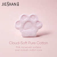 Tampons démaquillants en coton en forme de patte de chat rose haut de gamme, 6,8 cm, tampons faciaux doux sans peluches Kawaii pour cadeau et soins personnels