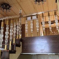 Élégant nouveau cristal acrylique pour plexiglas rampe poteau colonne décorative main courante piliers principaux pour balcon escalier Villa centre commercial