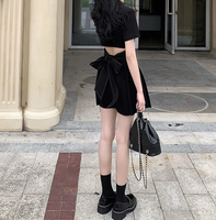 Robes YiXin pour femmes, robes d'été décontractées à manches courtes, à double boutonnage, mini robes noires coréennes, fournisseur de robes pour femmes, nouvelle mode