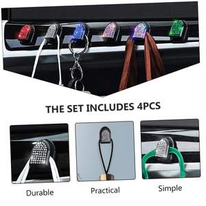 Crochet de ventilation de voiture en strass, support de fixation pour grille d'aération de voiture en cristal scintillant, organisateur multicolore pour clés et sacs - Product Image 4