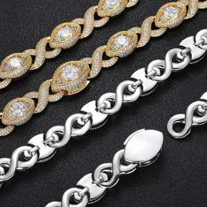 สร้อยคอฮิปฮอปแบบ Cuban Tennis Chain ขนาด 15 มม. ประดับเพชร CZ สำหรับผู้ชาย ปี 2026  ป้องกันการหมองคล้ำ  เครื่องประดับแฟชั่นขายส่ง - Product Image 5