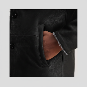 Veste à capuche en cuir véritable pour hommes, haute qualité, logo personnalisé, fabrication professionnelle, style décontracté, teint uni, vente en gros - Product Image 1