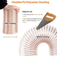 Tuyau d'extraction de poussière flexible transparent résistant au feu, tuyau de collecte de poussière long, pour le travail du bois/le ponçage/la scie à onglets, tuyau en PU avec découpe