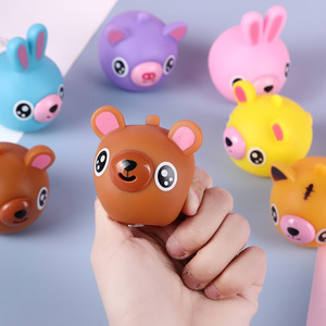 Tête d'animal réaliste à presser, jouet anti-stress en mousse TPR à récupération lente, jouet sensoriel Kawaii pour le bureau - Product Image 6