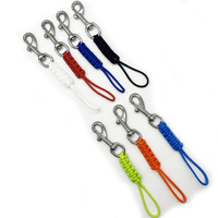 Corde anti-perte pour équipement de plongée BCD, corde tressée à la main, crochet à une seule tête, boucle de sécurité sous-marine en acier inoxydable 316