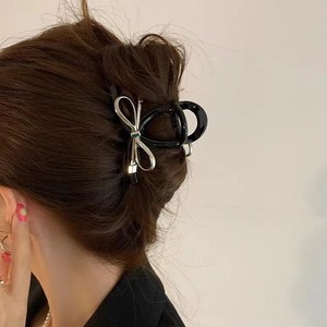 Pince à cheveux élégante en métal avec nœud pour femme, grande pince à chignon pour l'arrière de la tête - Product Image 5