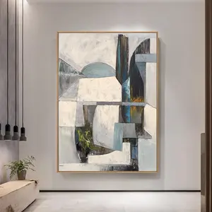 Personnalisé grand 100% peint à la main géométrie abstraite art peinture à l'huile sur toile oeuvre à la main pour salon hôtel décor luxe