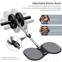 Roue abdominale avec résistance réglable et rebond automatique, équipement d'entraînement détachable pour la musculation avec genouillère