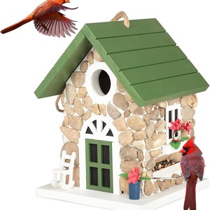 Nueva resina creativa artesanía decorativa casas <span class=keywords><strong>de</strong></span> piedra casas <span class=keywords><strong>de</strong></span> pájaros casas <span class=keywords><strong>de</strong></span> piedra hogar patios perchas <span class=keywords><strong>de</strong></span> árboles al aire libre - Product Image 1