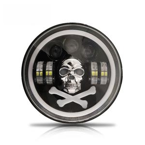 Faro Delantero LED de 7 Pulgadas con Diseño de Calavera, Iluminación RGB, Luz de Conducción Diurna DRL, Faro Redondo para Ford Ranger, Jeeps Wranglers JK JL - Product Image 2