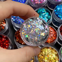 Poudre de paillettes holographique multicolore en vrac PET, forme personnalisée, pour nail art, décoration de Noël, artisanat et fêtes - Nouveauté 2025 - Vente en gros