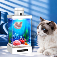 Nouvel aquarium intelligent WP8683C avec alimentation automatique et contrôle de la température pour petits poissons domestiques