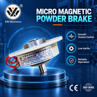 Bantalan Rem Bubuk Magnetik Poros Ganda Mikro 24V DC, Poros 30mm, 1Nm 5Nm, Rem Tegangan Penggulung Presisi Tinggi untuk Label