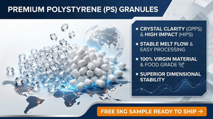 Granulés de résine GPPS 525 haute transparence, 100 % vierge, polystyrène à usage général pour contenants alimentaires transparents et boîtes à bonbons - Product Image 5