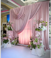 Rideau de fond de scène en tissu 3x3m, draperie en soie laiteuse ivoire pour mariage et fête d'anniversaire