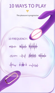 Consolador vibrador doble de 10 frecuencias, juguete sexual para mujeres para adultos, productos eróticos al por mayor de China para masturbación de niñas, masajeador AV - Product Image 2