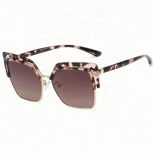 Nouvelles Lunettes de Soleil Vintage pour Femme, Demi-Montures, Style Cat Eye, Lunettes de Soleil Carrées Grandes UV400 pour Femmes 2021 - Product Image 4
