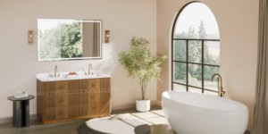 New Arrival Custom Solid Wood <b>Bathroom</b> <b>Vanity</b> Set for Hotel <b>Bathrooms</b> - Product Image 6