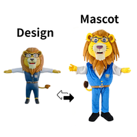 Costume de mascotte personnalisé Lion marchable en peluche, directement de l'usine, pour équipe sportive, en peluche sur mesure