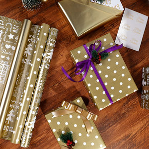 Wholesale 80g <b>Christmas</b> Art <b>Paper</b> 43*300cm Gift <b>Luxury</b> Custom Packaging <b>Wrapping</b> <b>Paper</b> Roll - Product Image 4