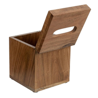 Extracteur de papier de table basse carré en noyer noir personnalisé boîte à serviettes en papier à rabat rouleau de papier en bois massif