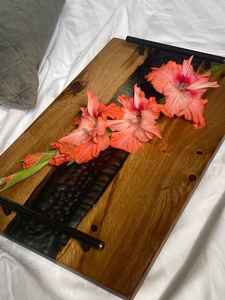 Bandejas de Servir Naturales con Resina de Colores para una Presentación de Alimentos Elegante y Decoración Artística de Cocina - Product Image 5