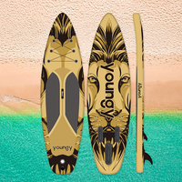 Planche de surf électrique à trois ailerons Costway Sup à double couche, 12 pieds, planche à pagaie debout
