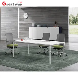 Office Desk Modern Steel Iron Knocked Down Executive Desk Metal Frame with Wooden Top Office Furniture Office Desk