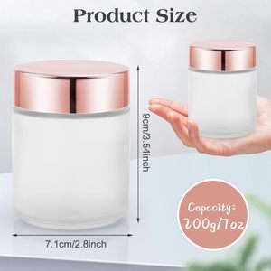Tarros de plástico transparente de 30ml, 60ml, 120ml, 500ml, 8oz, 16oz para crema cosmética, exfoliante labial, polvos, con tapas rosas, para polvo de uñas. - Product Image 2