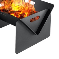 Foyer d'extérieur Portable en métal pliable avec anneau de feu, poêle en fer pour Camping en plein air, pique-nique dans la cour, foyer de feu pour barbecue