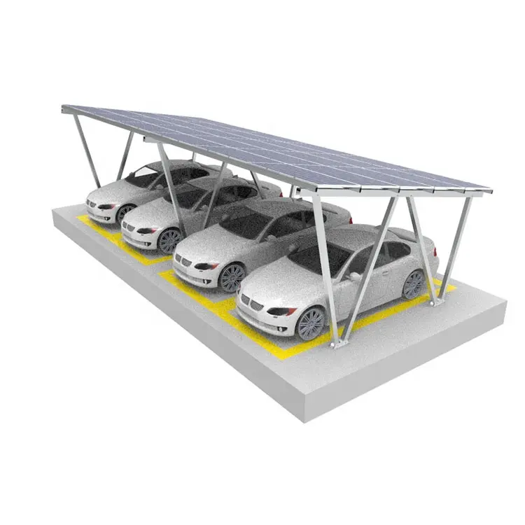 Hot Koop Pv Energie Carbon Staal Carport Solar Bevestigd Thermisch Verzinkt Staal Solar Carport