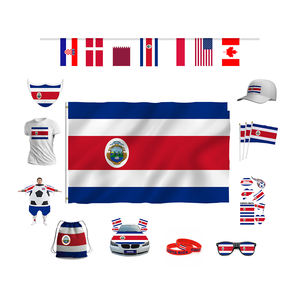 Produit phare 2022 : Maillot et drapeau souvenirs personnalisés en non-tissé avec logo pour les supporters de football du Costa Rica - Product Image 1