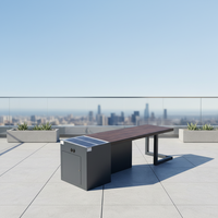 Banc solaire intelligent d'extérieur en acier inoxydable, avec chargeur USB sans fil et haut-parleur Bluetooth intégré