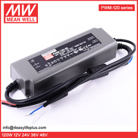 Controlador LED Mean Well PWM de 120W 24V 5A, PWM-120-24 AC-DC, Fuente de Alimentación Conmutada de Voltaje Constante, PFC, Eficiencia del 90%