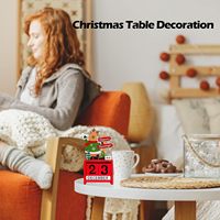 Calendrier de l'Avent en bois de Noël, calendrier de bureau en blocs avec Père Noël et rennes, décoration de table de Noël pour la maison