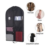 Bolsa para Ropa con 3 Bolsillos Delanteros, Etiqueta para Nombre, Refuerzo de 8cm, Doble Asa, Impermeable, Antipolvo, Apta para Abrigos de Piel, Chaquetas, Vestidos, Guardarropa y Costura