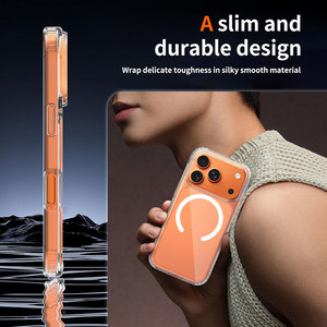 <span class=keywords><strong>Funda</strong></span> Magnética Transparente Híbrida de TPU+PC de 2.0mm de Grosor, Anti-Amarillamiento, con Logotipo Personalizado OEM ODM para <span class=keywords><strong>iPhone</strong></span> 18 17 16 15 Pro Max, Todas las Series - Product Image 6