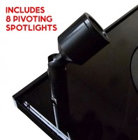 Boîte de présentation rotative personnalisée en acrylique pour figurines d'action avec 8 projecteurs LED pivotants