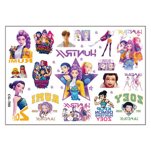 Autocollants de tatouage KPOP pour groupe de filles 'Witch Hunting', autocollants de tatouage de dessin animé pour enfants, autocollants pour fête <span class=keywords><strong>d</strong></span>'anniversaire, autocollants à transfert <span class=keywords><strong>d</strong></span>'<span class=keywords><strong>eau</strong></span> - Product Image 4