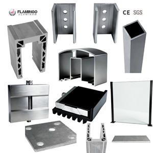 Profil de garde-corps en aluminium, base en U, panneaux de clôture en verre trempé, garde-corps en verre sans cadre, garde-corps en aluminium pour verre - Product Image 1