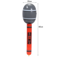 Modèle de microphone gonflable en plastique PVC 24cm personnalisé pour la décoration d'événements musicaux et la promotion de la publicité