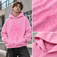 Sweat à capuche unisexe surdimensionné à imprimé toile d'araignée, 100% coton, lourd, streetwear, pull personnalisé avec logo, sweat à capuche décontracté