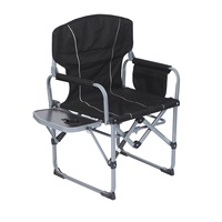 Chaise pliante d'extérieur en acier haute teneur en carbone à haute résistance avec petite table pour la pêche, tabouret de directeur multifonctionnel de loisirs