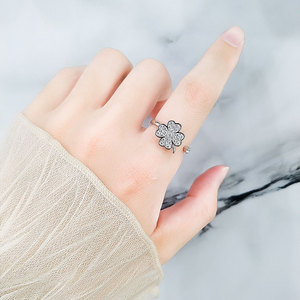 Bagues ajustables ouvertes les plus vendues, micro-pavées de zircon, en cuivre plaqué rhodium, bijoux anti-anxiété, vendus en gros - Product Image 3